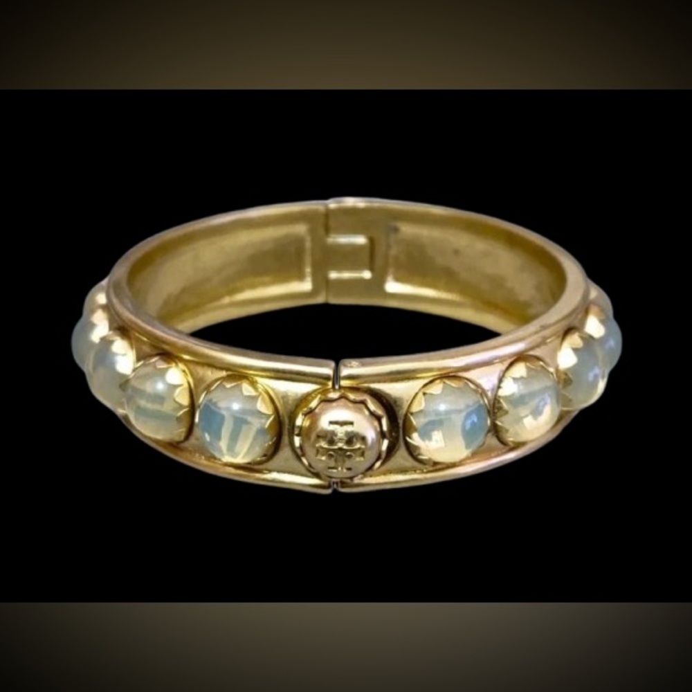 Tory Burch Gold and Green Bracelet with Elegant Design